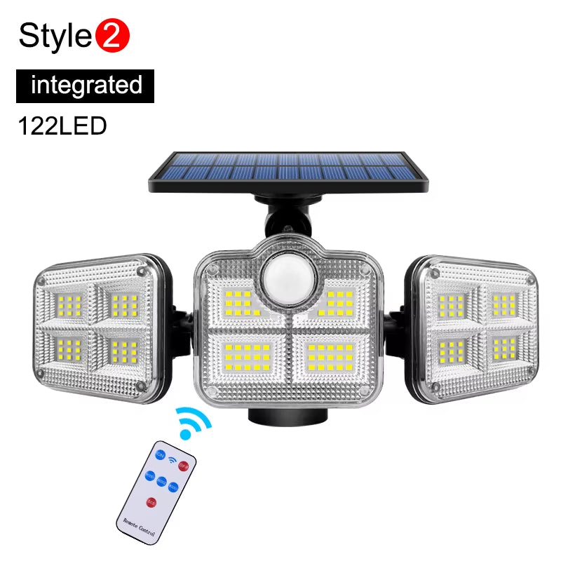 20W Super Bright Solar Lights 122Led IP65 Waterproof Outdoor Indoor Solar Lamp with Adjustable Head Wide Lighting Angle