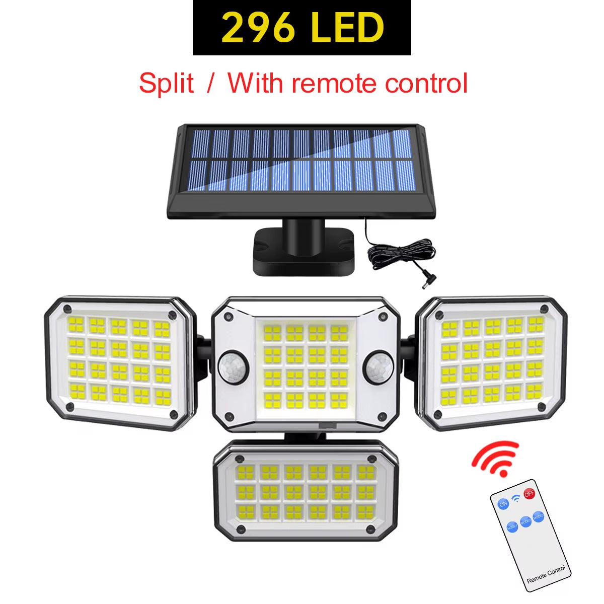 20W Super Bright Solar Lights 122Led IP65 Waterproof Outdoor Indoor Solar Lamp with Adjustable Head Wide Lighting Angle