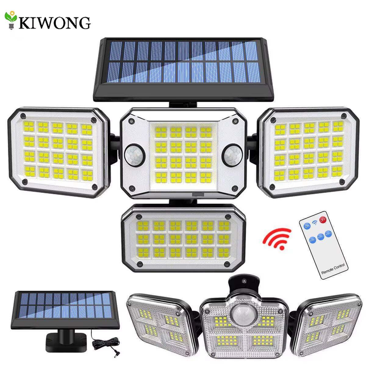 20W Super Bright Solar Lights 122Led IP65 Waterproof Outdoor Indoor Solar Lamp with Adjustable Head Wide Lighting Angle