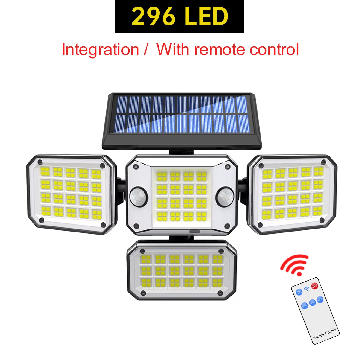 20W Super Bright Solar Lights 122Led IP65 Waterproof Outdoor Indoor Solar Lamp with Adjustable Head Wide Lighting Angle